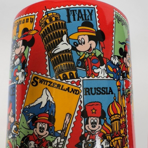 Disney World Travel Postage Stamp Mug/Cup Japan Ceramic Mickey Mouse VTG - Picture 16 of 16